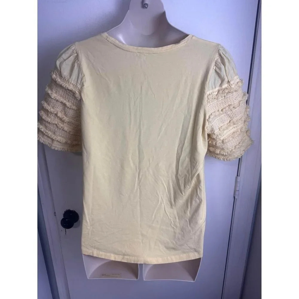 Yellow Pastel Ruffle Sleeve Womens Top Chicos 3 XL  #1013 - Picture 4 of 6